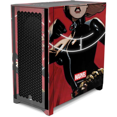Marvel Black Widow Widowmaker Corsair 4000D Tempered Glass Mid-Tower ATX Case Skin