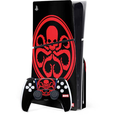 Marvel Captain America Hydra Symbol PS5 Slim Disk Bundle Skin