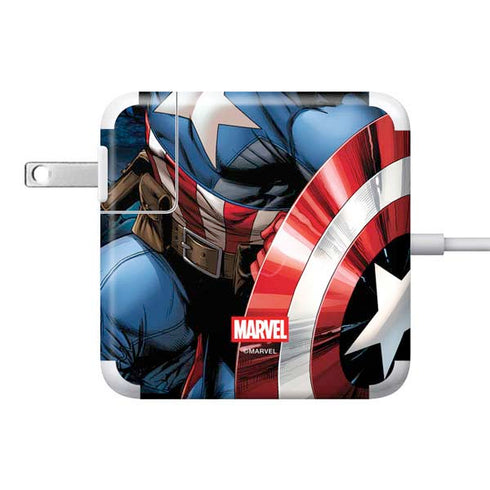Marvel Captain America Portrait 85W Power Adapter (15 and 17 inch MacBook Pro Charger) Skin