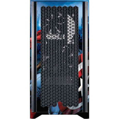 Marvel Captain America Portrait Corsair 4000D Tempered Glass Mid-Tower ATX Case Skin
