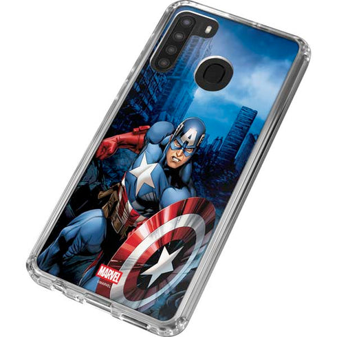 Marvel Captain America Portrait Galaxy A21 Clear Case