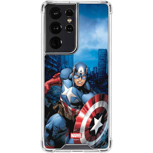 Marvel Captain America Portrait Galaxy S21 Ultra 5G Clear Case