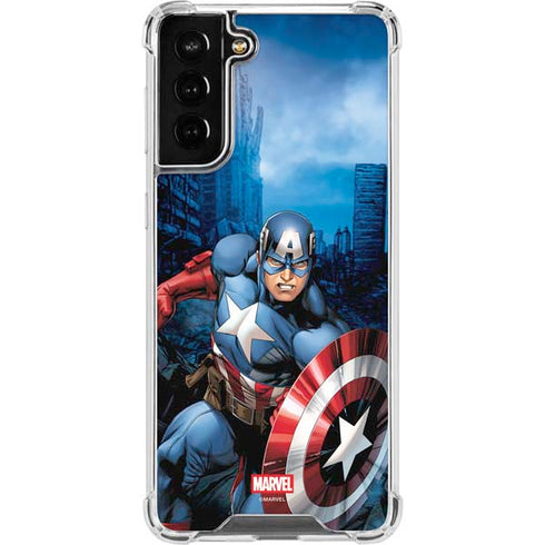 Marvel Captain America Portrait Galaxy S22 Plus Clear Case