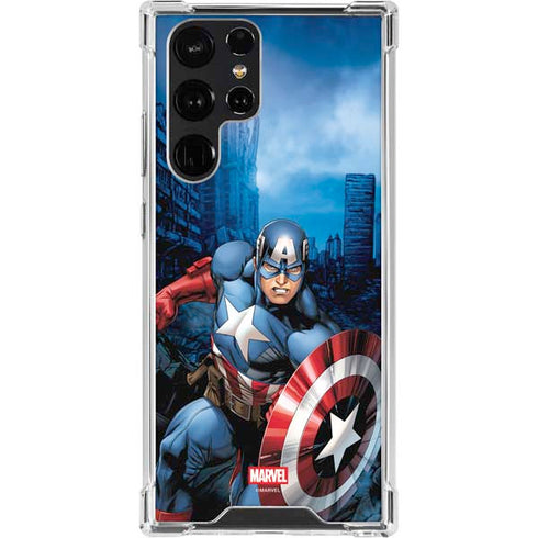 Marvel Captain America Portrait Galaxy S22 Ultra Clear Case