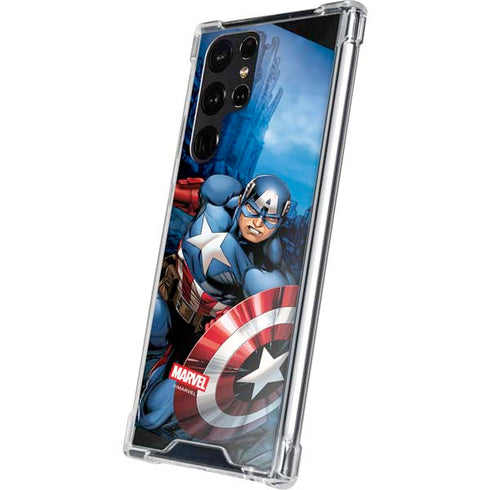 Marvel Captain America Portrait Galaxy S22 Ultra Clear Case