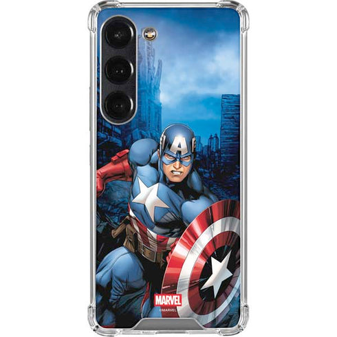 Marvel Captain America Portrait Galaxy S23 Clear Case