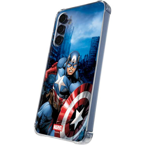 Marvel Captain America Portrait Galaxy S24 Clear Case