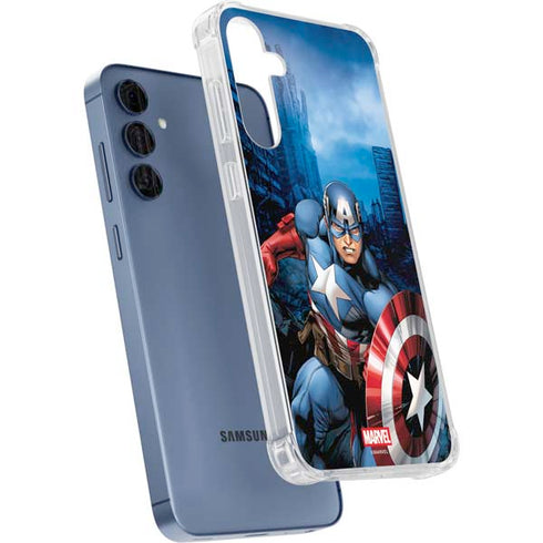 Marvel Captain America Portrait Galaxy S24 Clear Case