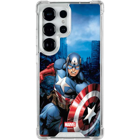 Marvel Captain America Portrait Galaxy S25 Ultra Clear Case