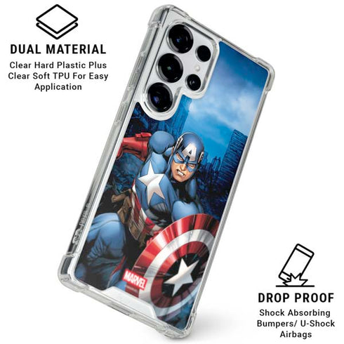 Marvel Captain America Portrait Galaxy S25 Ultra Clear Case
