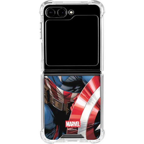 Marvel Captain America Portrait Galaxy Z Flip6 Clear Case