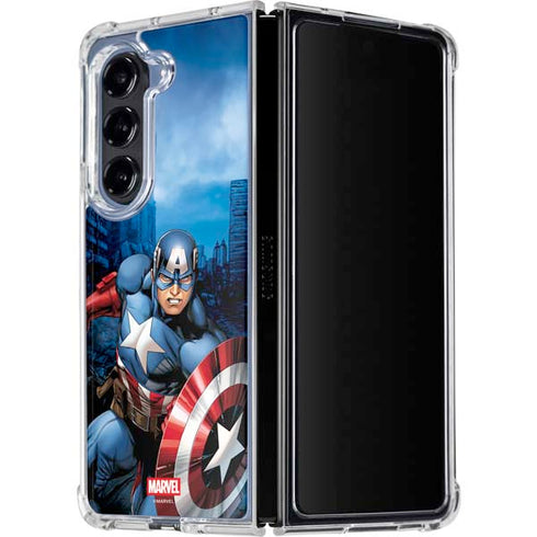 Marvel Captain America Portrait Galaxy Z Fold5 5G Clear Case