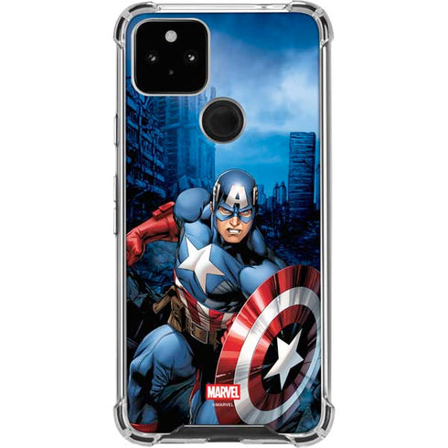Marvel Captain America Portrait Google Pixel 5a 5G Clear Case