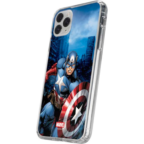 Marvel Captain America Portrait iPhone 11 Pro Clear Case