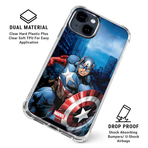 Marvel Captain America Portrait iPhone 14 Plus Clear Case