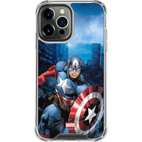 Marvel Captain America Portrait iPhone 14 Pro Max Clear Case