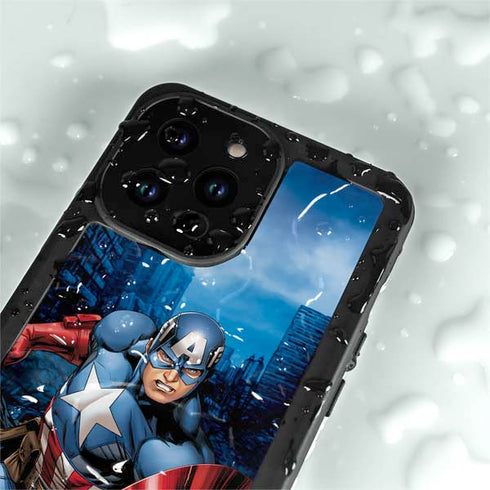 Marvel Captain America Portrait iPhone 14 Pro Max Waterproof Case