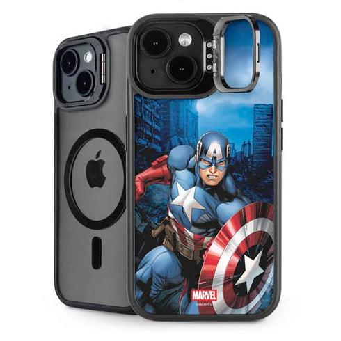Marvel Captain America Portrait iPhone 15 Plus Kickstand Case