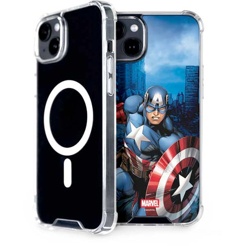 Marvel Captain America Portrait iPhone 15 Plus MagSafe Case