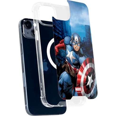 Marvel Captain America Portrait iPhone 15 Plus MagSafe Case