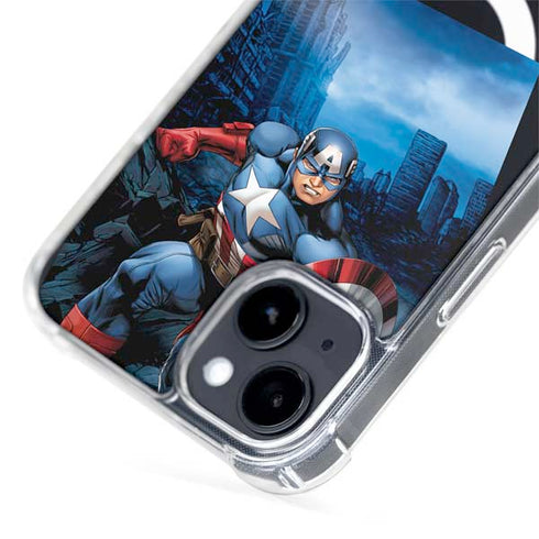 Marvel Captain America Portrait iPhone 15 Plus MagSafe Case