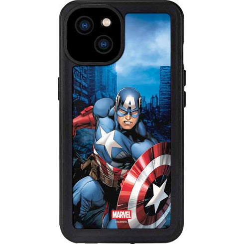 Marvel Captain America Portrait iPhone 15 Plus Waterproof Case