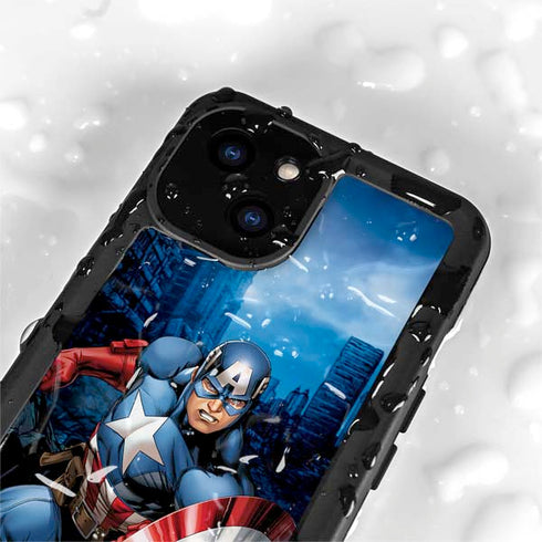Marvel Captain America Portrait iPhone 15 Plus Waterproof Case