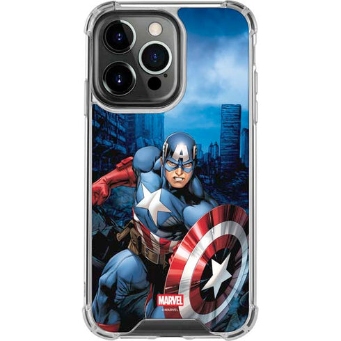 Marvel Captain America Portrait iPhone 15 Pro Max Clear Case