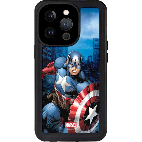 Marvel Captain America Portrait iPhone 15 Pro Waterproof Case