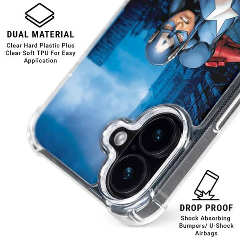 Marvel Captain America Portrait iPhone 16 Clear Case