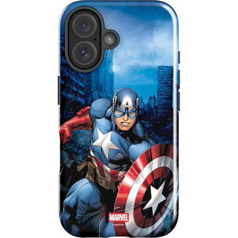Marvel Captain America Portrait iPhone 16 Plus Impact Case