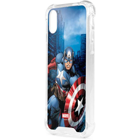 Marvel Captain America Portrait iPhone XS Clear Case