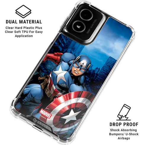 Marvel Captain America Portrait Moto G Power 5G (2024) Clear Case