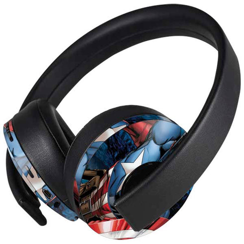 Marvel Captain America Portrait PlayStation 4 Gold Wireless Headset Skin