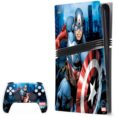Marvel Captain America Portrait PlayStation PS5 Skins