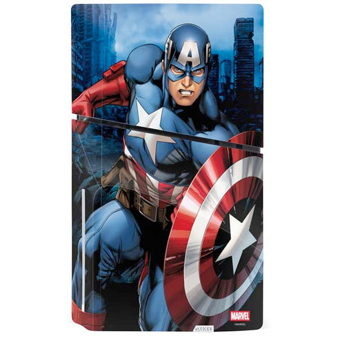 Marvel Captain America Portrait PS5 Slim Disk Console Skin