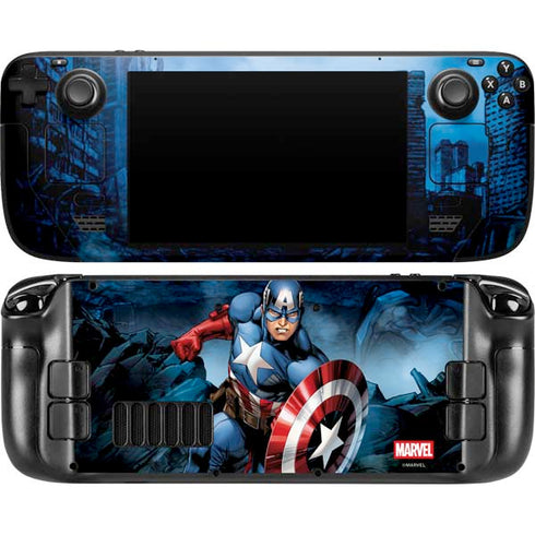 Marvel Captain America Portrait Steam Deck Handheld Gaming Computer OLED Skin