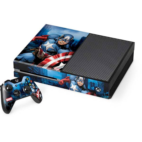Marvel Captain America Portrait Xbox One Console and Controller Bundle Skin