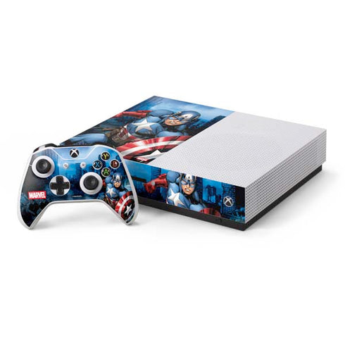 Marvel Captain America Portrait Xbox One S Console and Controller Bundle Skin