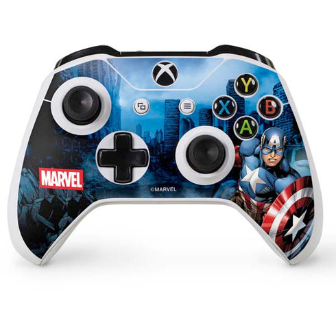 Marvel Captain America Portrait Xbox One S Console and Controller Bundle Skin