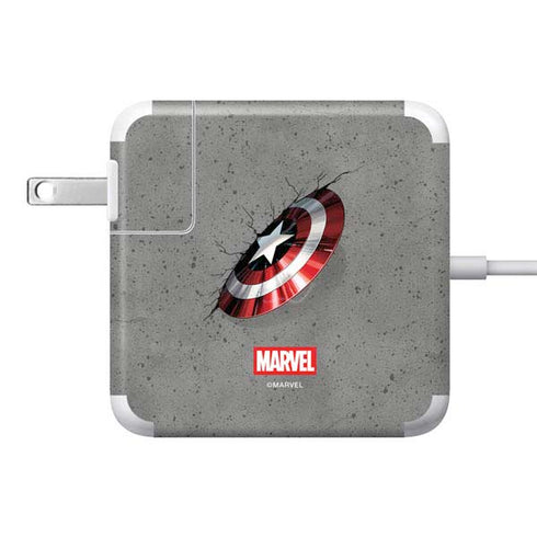 Marvel Captain America Shield Break 85W Power Adapter (15 and 17 inch MacBook Pro Charger) Skin