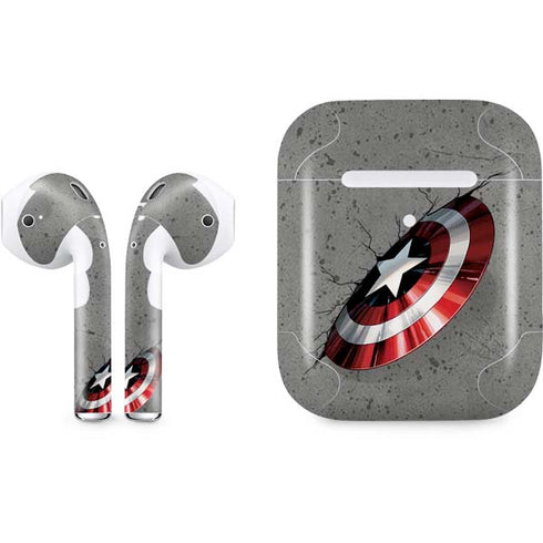 Marvel Captain America Shield Break Apple AirPods 2 Skin