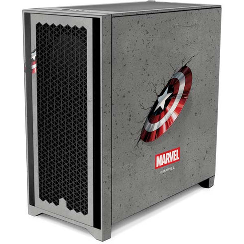 Marvel Captain America Shield Break Corsair 4000D Tempered Glass Mid-Tower ATX Case Skin