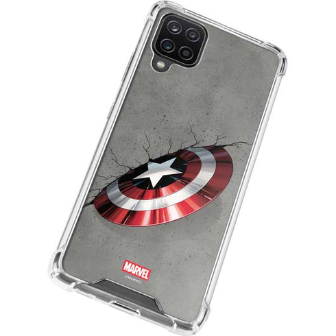 Marvel Captain America Shield Break Galaxy A12 Clear Case