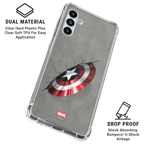 Marvel Captain America Shield Break Galaxy A13 5G Clear Case