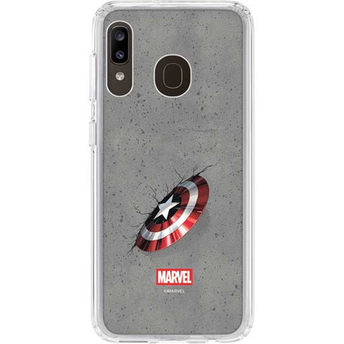 Marvel Captain America Shield Break Galaxy A20 Clear Case