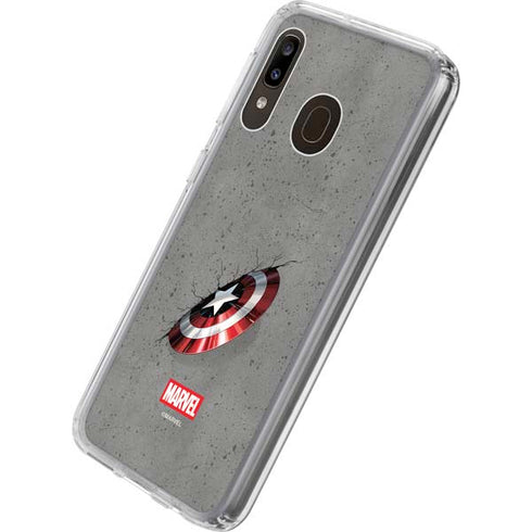 Marvel Captain America Shield Break Galaxy A20 Clear Case