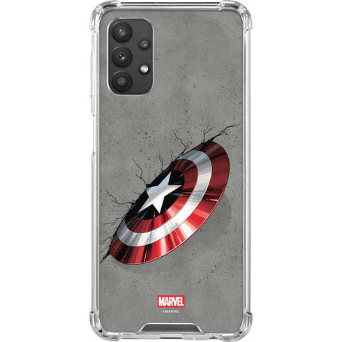 Marvel Captain America Shield Break Galaxy A32 5G Clear Case