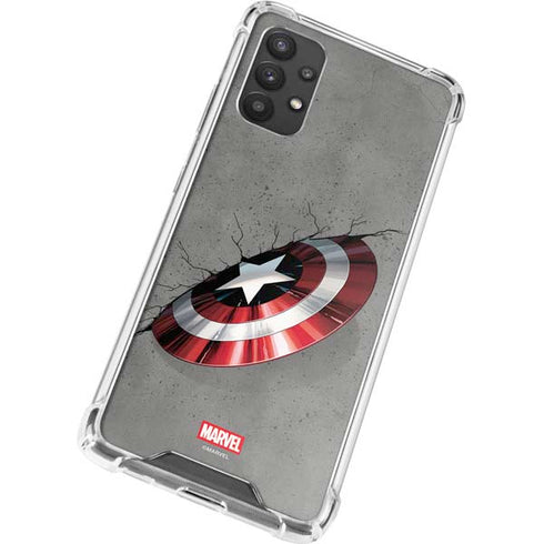 Marvel Captain America Shield Break Galaxy A32 5G Clear Case