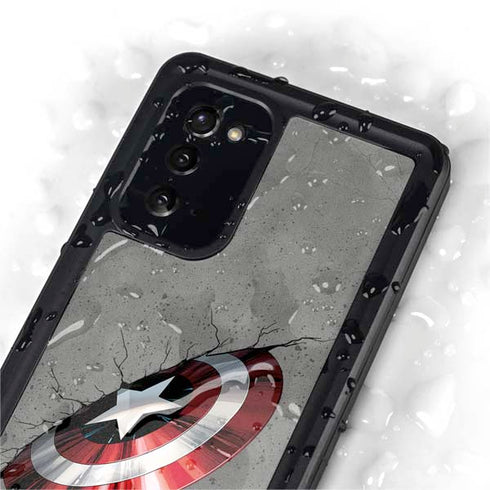 Marvel Captain America Shield Break Galaxy Note20 5G Waterproof Case